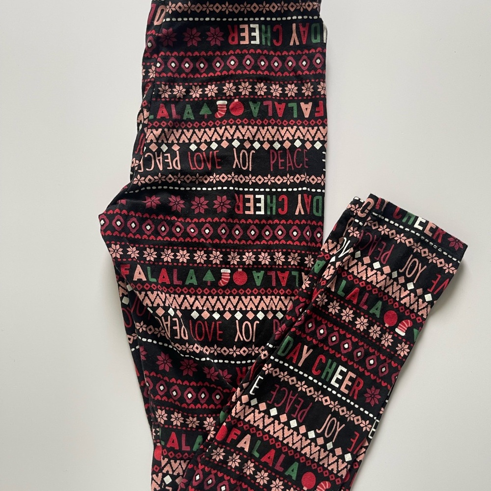 Holiday Time Red and Green Festive Leggings